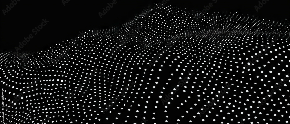 Poster dynamic dot texture overlay creates energetic movement against a black background
