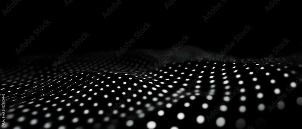 Aufkleber dynamic dot texture overlay reflecting light on a sleek black background