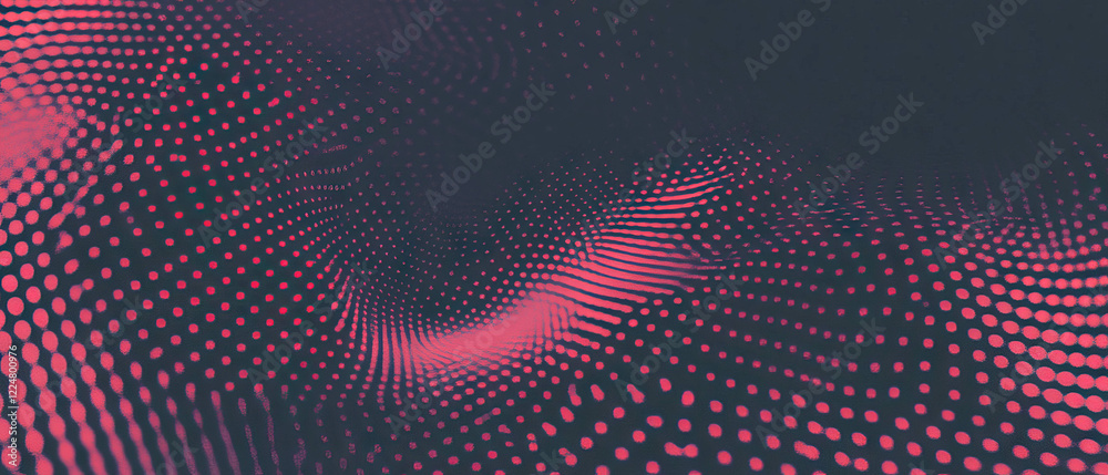 Aufkleber Dynamic rotating dot texture overlay on a black background creates immersive visual depth