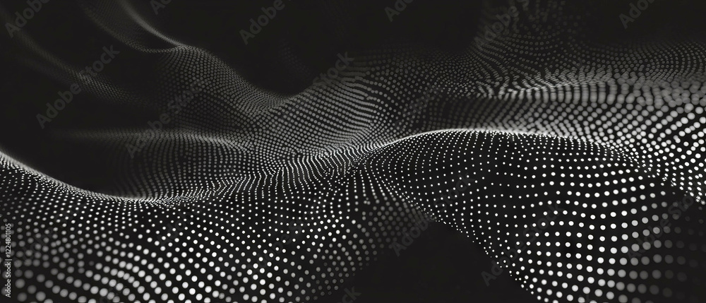 Poster Elegant dot texture with gradient effect and smooth transitions on a dark background
