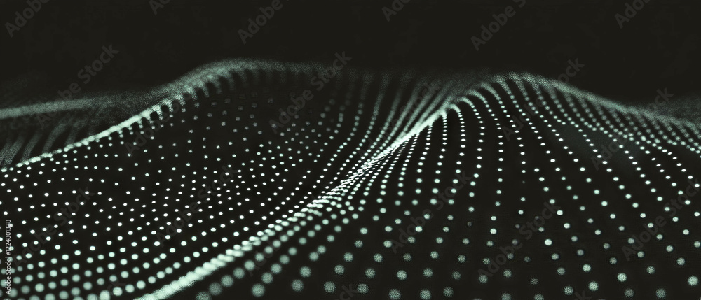 Aufkleber Dynamic dot texture overlay with noise effect against a black background