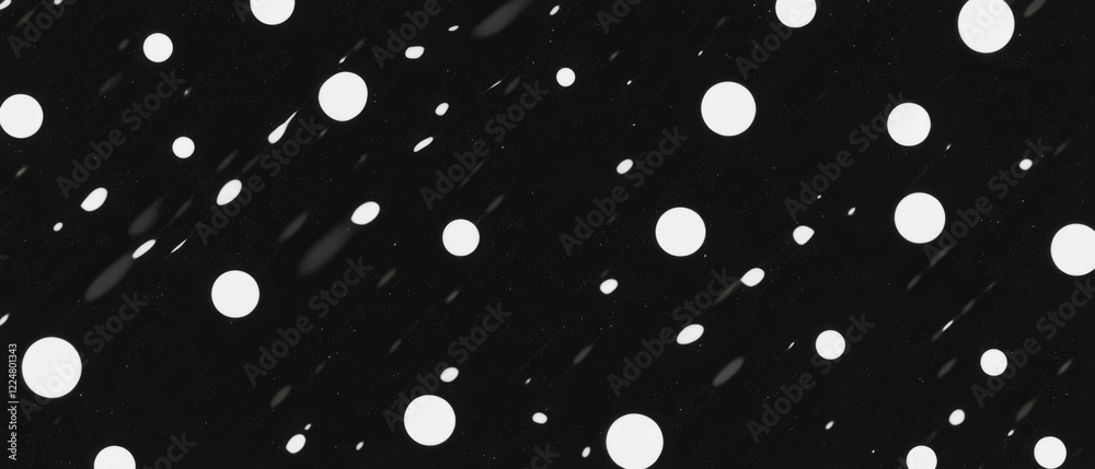Poster Monochrome dot texture on a black background creating a classic overlay design