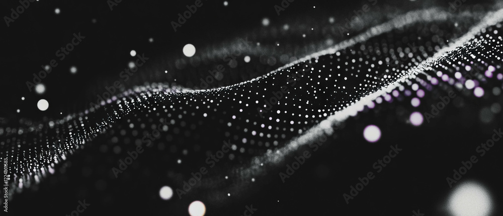 Poster Overlay texture with pixelated dot pattern creates a retro digital appearance on black background