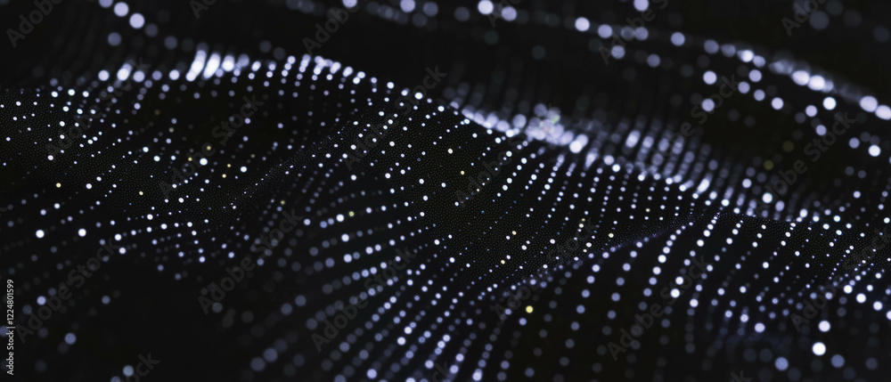 Aufkleber creative dot texture overlay on black background with organic distribution and varied spacing