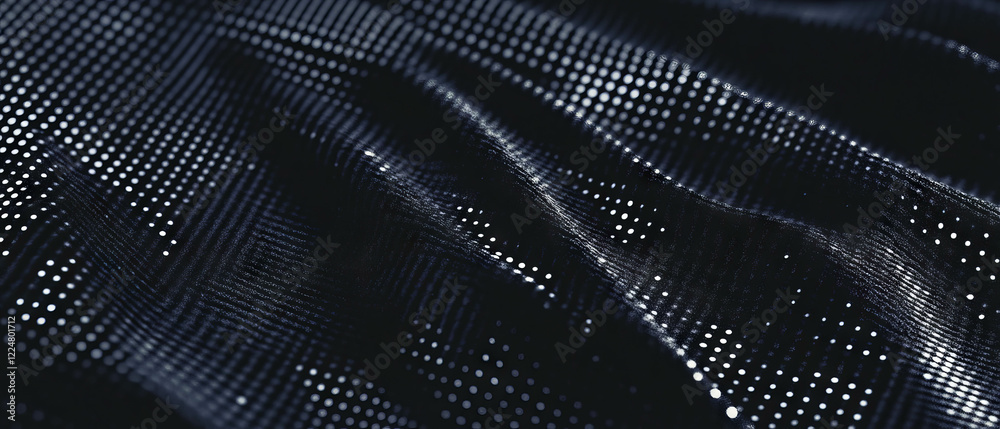 Poster Delicate dot texture overlay on a black background creating a subtle pattern
