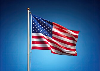 Obraz premium High-resolution American flag image, blue background, perfect patriotic clipart.