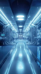 Obraz premium Futuristic hospital enabled by ai for rapid diagnostics