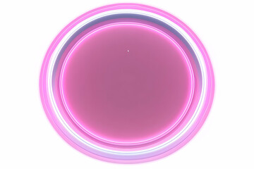Obraz premium Pink Oval with Glowing Neon Edges and Soft Center Radiates Beautifully on a White Background