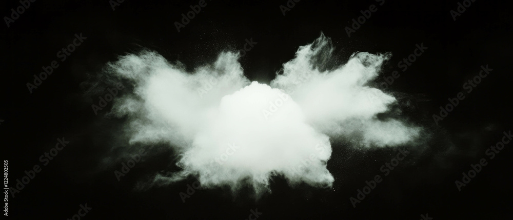Poster dust motes and soft light overlay on a black background for a retro aesthetic