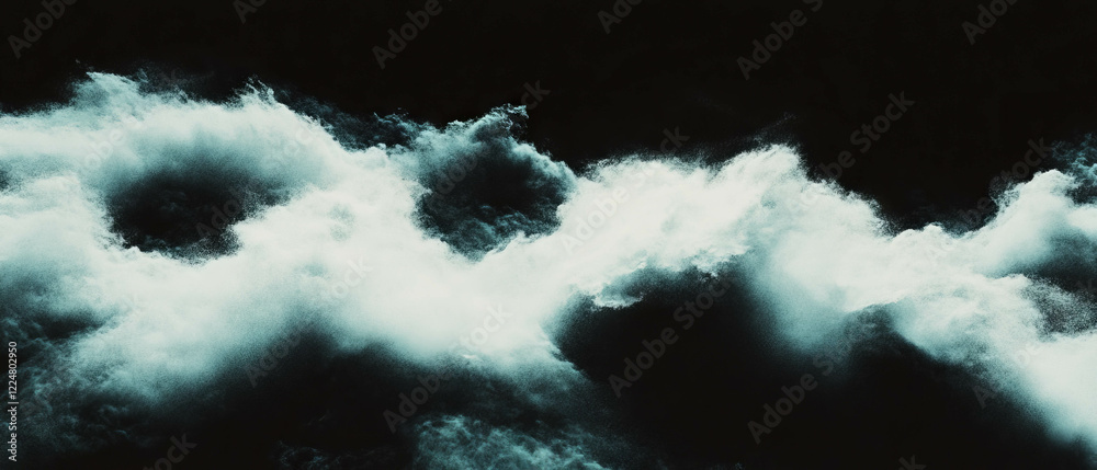 Poster Dusty overlay texture with central focal point creates atmospheric depth on black background