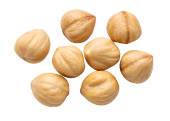 peeled hazelnut isolated set on transparent background png