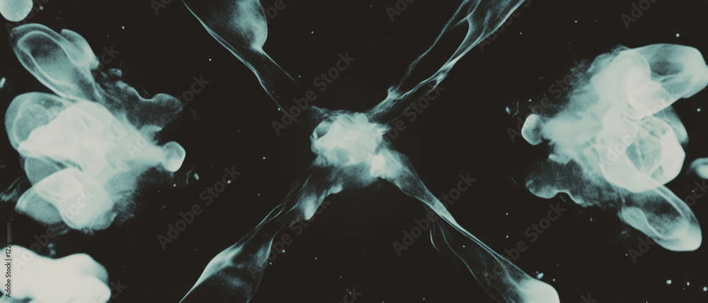 Poster Dusty patterns create a striking visual texture on a black background