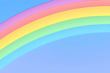 Pastel Rainbow Arcs Gracefully Across a Soft Blue Background with Gentle Curves and Vibrant Hues.