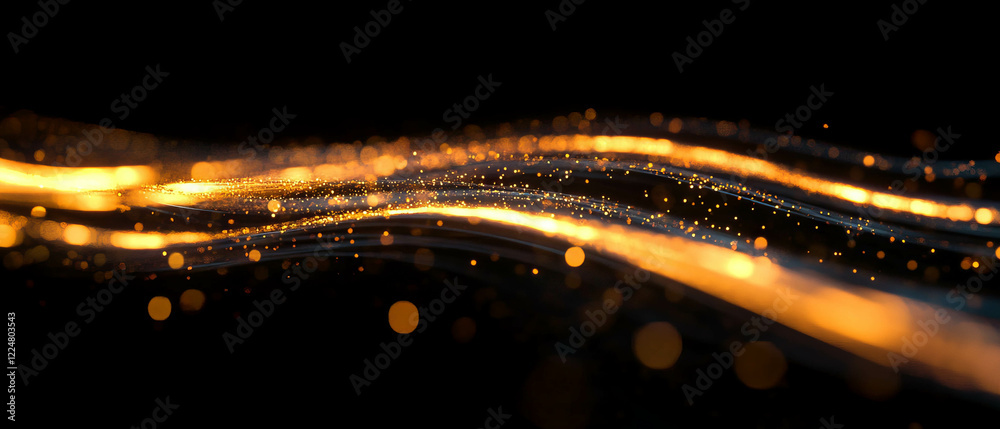 Poster Dynamic light bursts create a captivating motion blur against a dark background