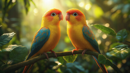 Obraz premium Parrots in the Rainforest