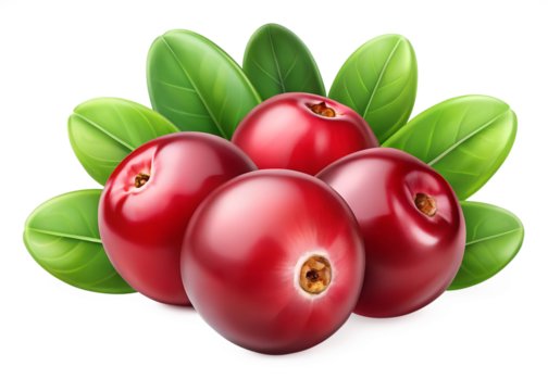 tow red cranberries on a transparent background realist isolated png