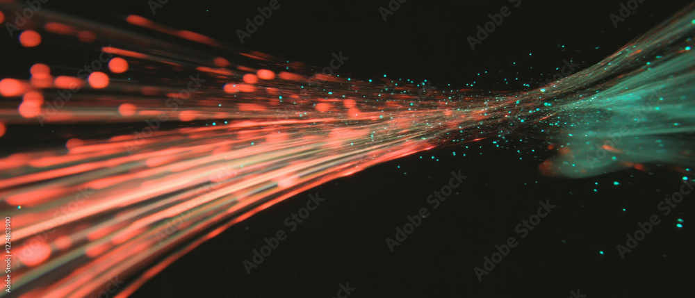 Poster Visual representation of fast data streams with spark nodes and rapid flow effect