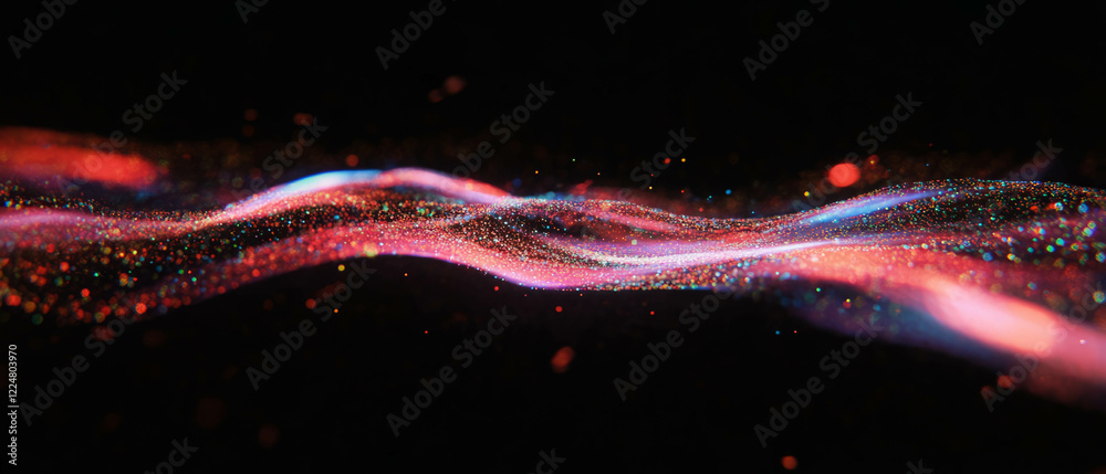 Aufkleber Dynamic display of fast-moving dancing sparks creating a mesmerizing effect on a black background