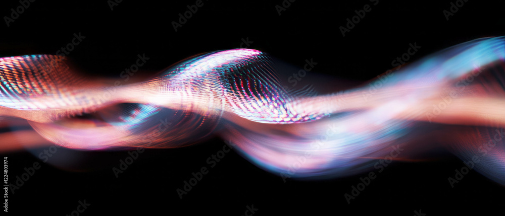 Poster Dynamic motion of fast-moving dancing sparks against a dark backdrop creating vibrant trails