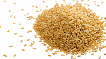 top view of golden sesame seeds on a transparent backgro isolated background png