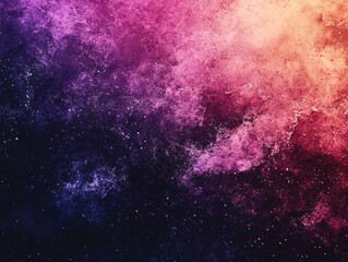 Fototapeta premium Abstract cosmic texture with vibrant gradient of pink purple and red tones with speckled effect