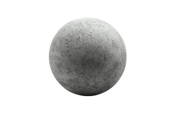A minimalist concrete sphere resting on a smooth surface, reflecting soft ambient light in a serene environment isolated on transparent background