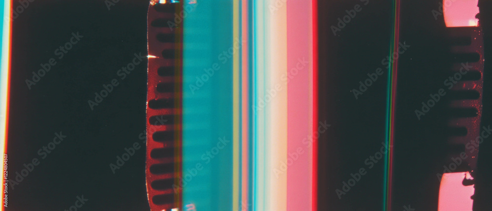Aufkleber Nostalgic film texture with color fading and empty middle on dark background for artistic design