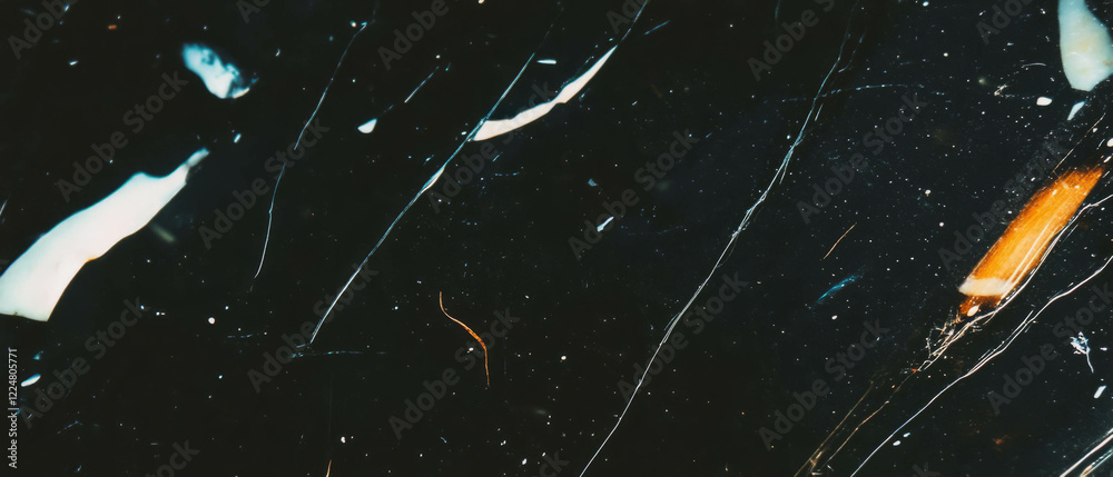 Aufkleber overlay texture with scratches and dust creating an authentic film feel on black background