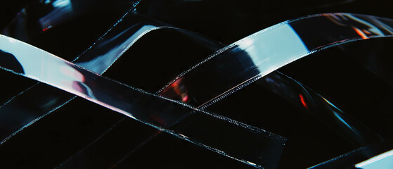 Organic film overlay texture creates depth and sophistication against black background