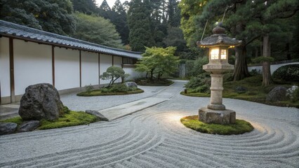 Japanese Garden: Serene Minimalist Landscape
