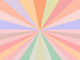 Pastel Rainbow Stripes Converge in a Vibrant Sunburst Design Background