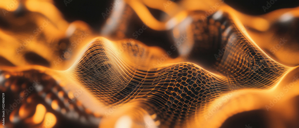 Poster Fractal overlay texture with blurred background and focused details on a dark backdrop