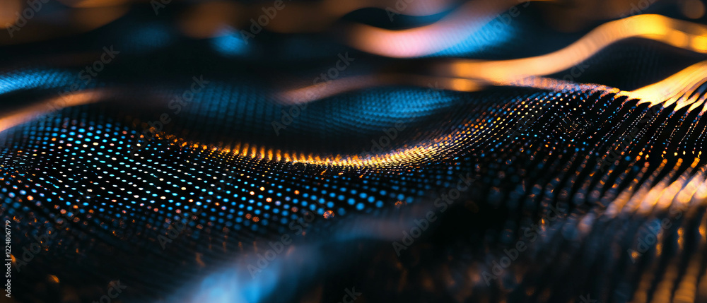 Poster Fractal overlay texture with blurred background and focused elements in dark setting