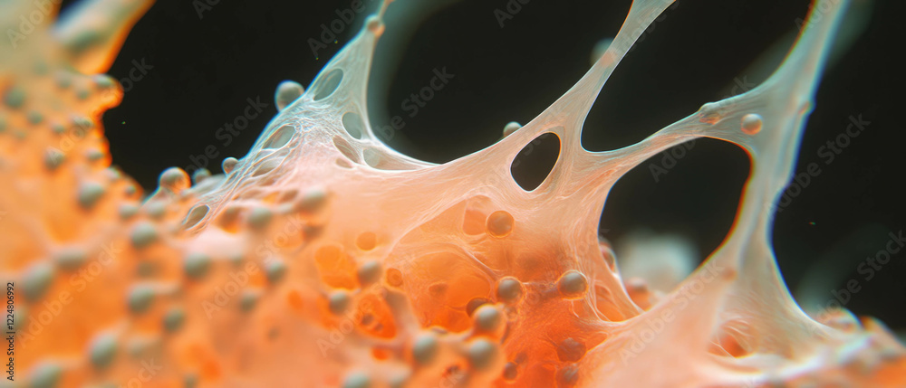 Poster fractal texture showcasing intricate macro details against a black background