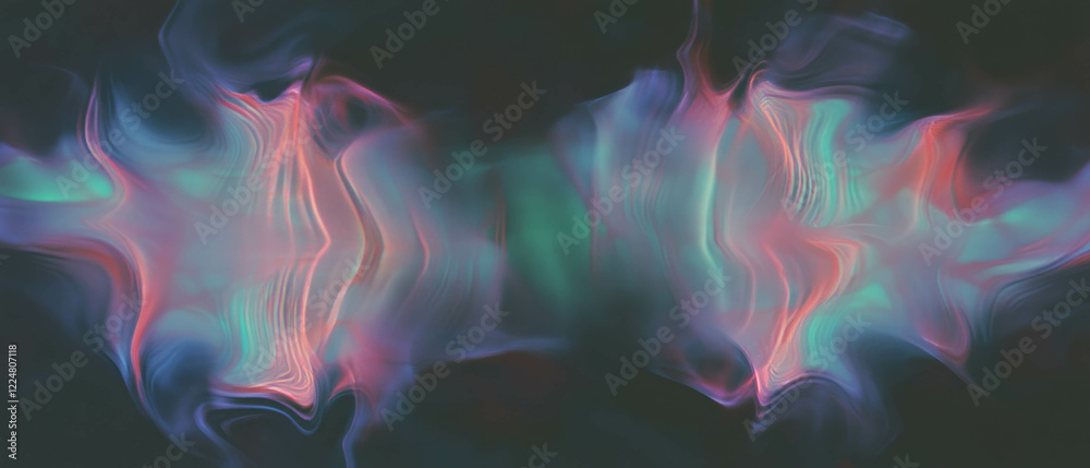 Aufkleber Fractal texture with dark colors creating a mysterious atmosphere over a black background