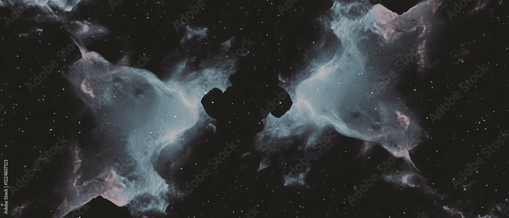Poster Fractal overlay texture with dark colors creating a mysterious atmosphere on a black background
