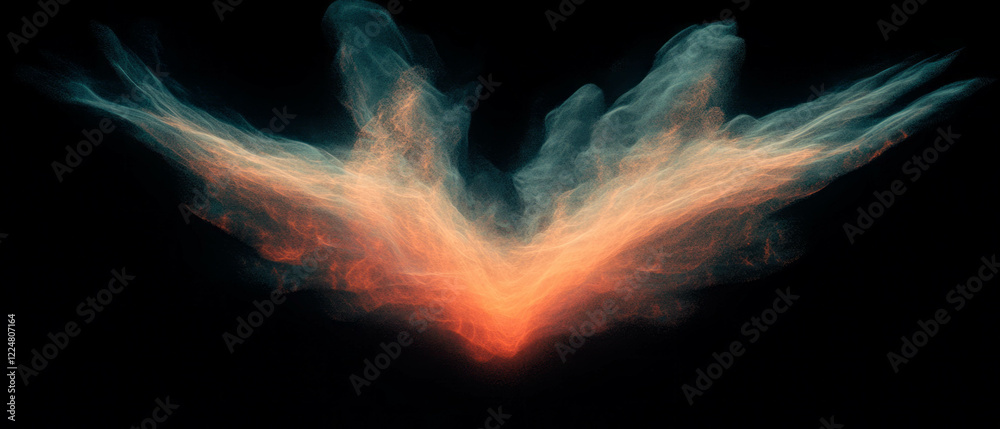 Aufkleber fractal overlay texture displaying fiery colors and intense heat against a dark backdrop