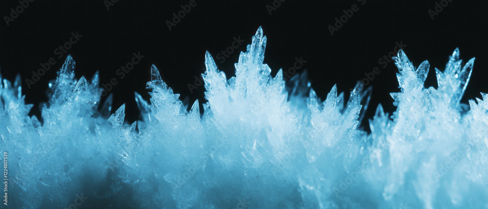 Poster fractal overlay texture showcasing icy colors with a frozen effect on black background