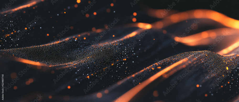 Poster fractal overlay texture with glowing light effects on a black background