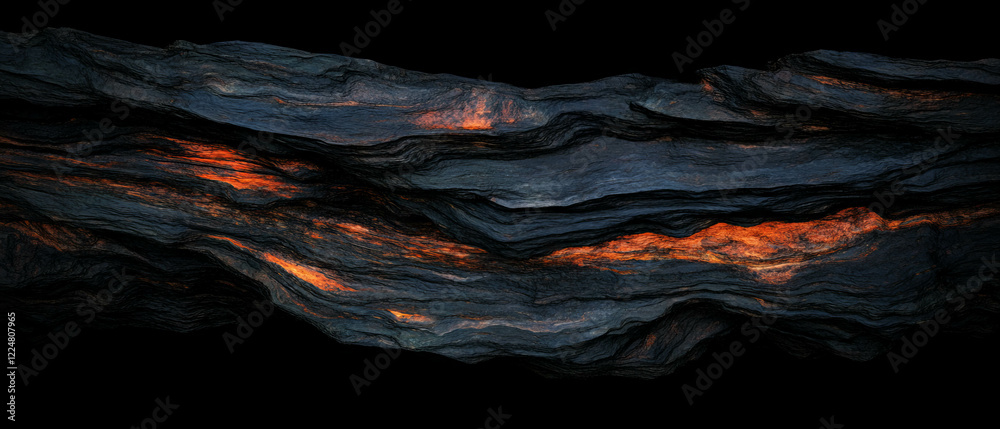 Poster fractal organic textures with earthy patterns on a black background