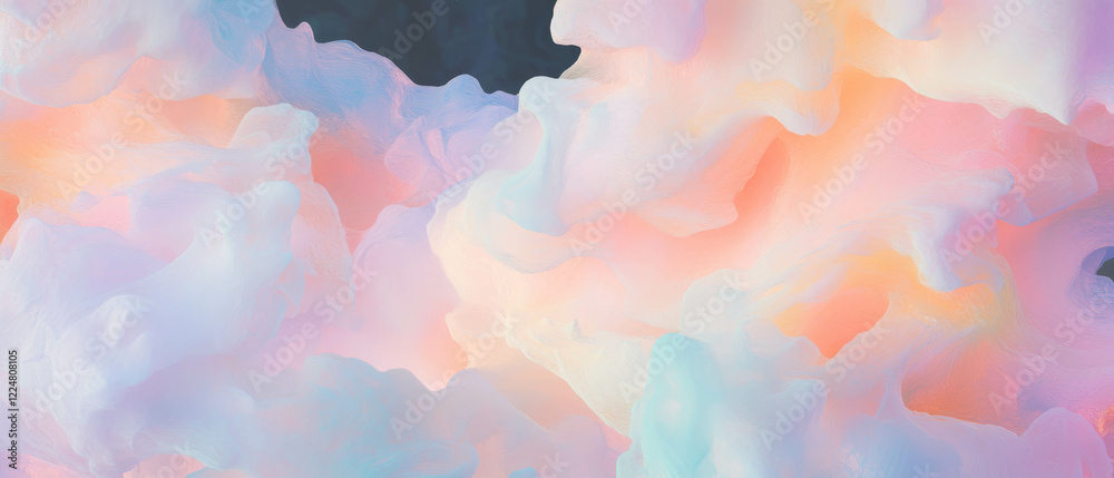 Poster fractal overlay texture with pastel colors on a gentle black background