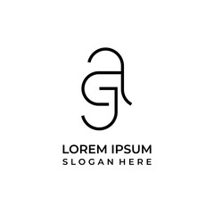 Vector letter aj monogram log...