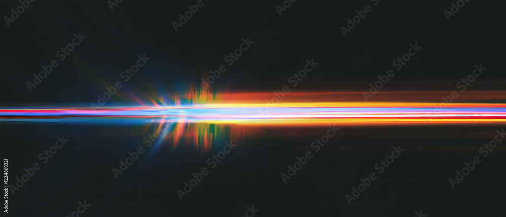 Poster fractal texture with rainbow colors and iridescent sheen on a dark background