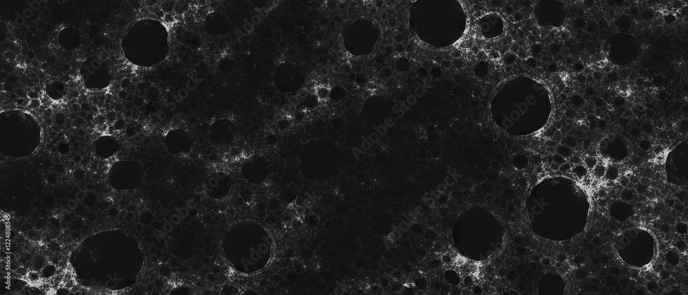Fototapete Fractal texture with repeating patterns and infinite recursion against a black background
