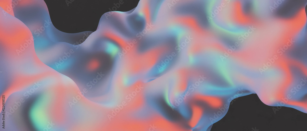 Aufkleber Fractal overlay texture with dynamic shadows and highlights on a dark background