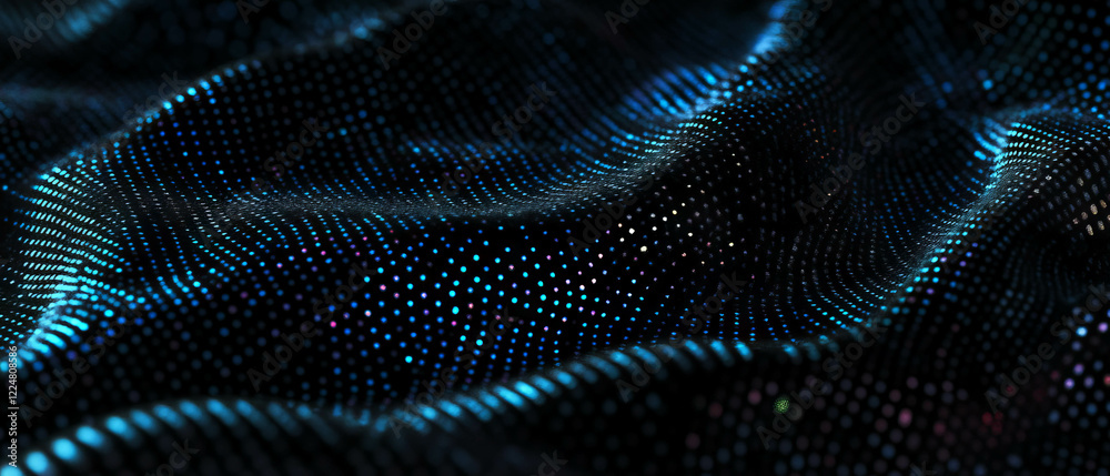 Poster Exploration of fractal patterns with shadows and highlights on a dark background