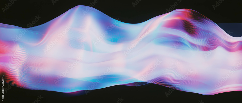 Aufkleber Fractal overlay texture with smooth transitions and gradient colors on black background