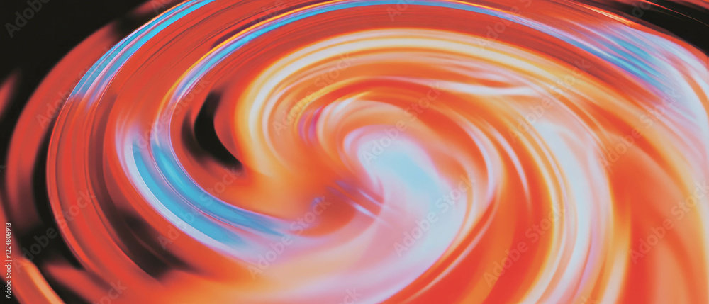 Poster fractal texture with dynamic swirling spirals on a black background
