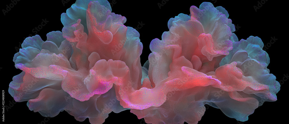 Aufkleber Mesmerizing fractal overlay with zoom effect showcasing dynamic movement on a dark backdrop
