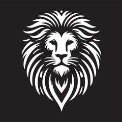 Obraz premium black and white Vector illustration of a lion head icon